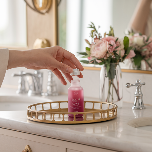 Elyxia Luxe premium liquid collagen shot bottles