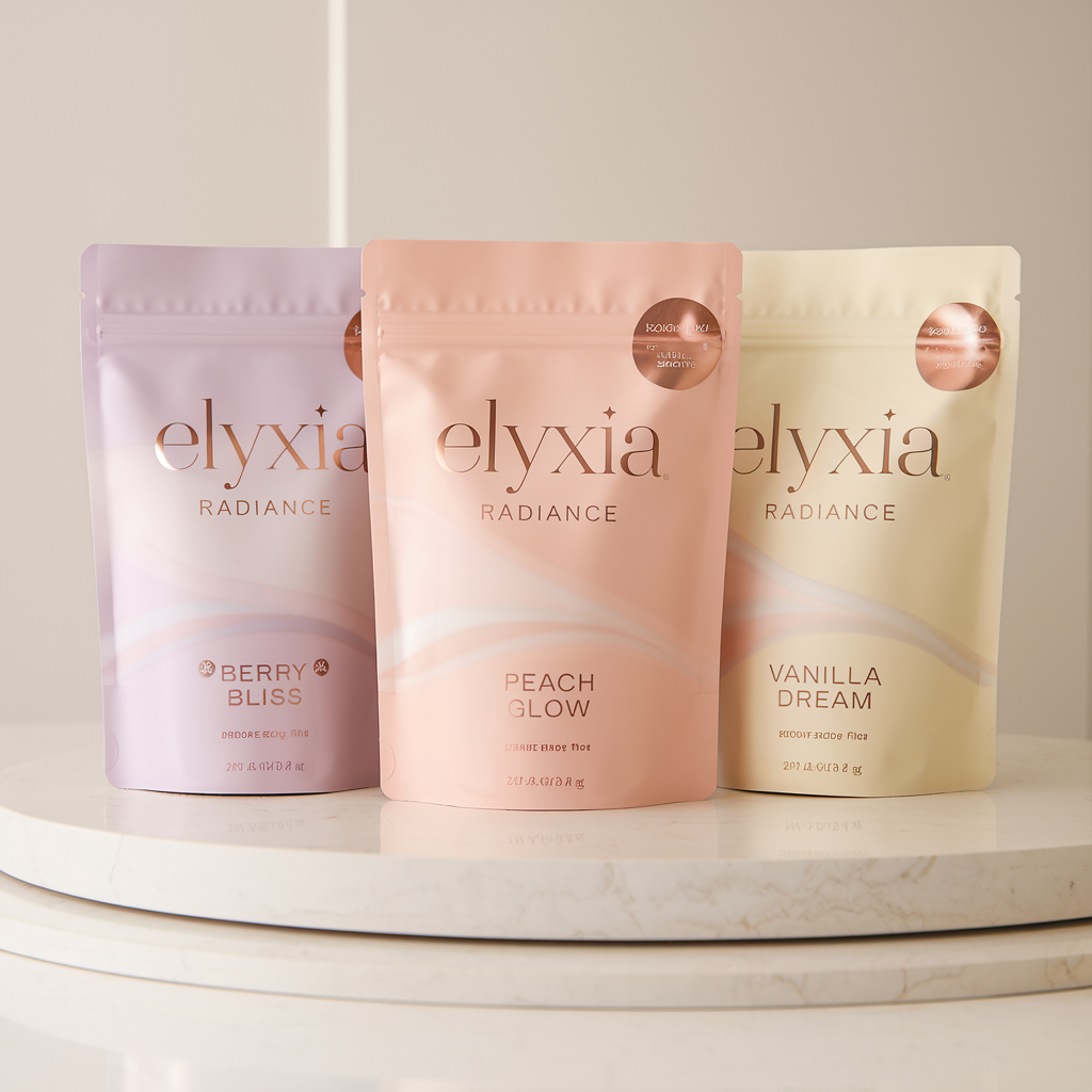 Elyxia Radiance flavored marine collagen with hyaluronic acid and vitamin C